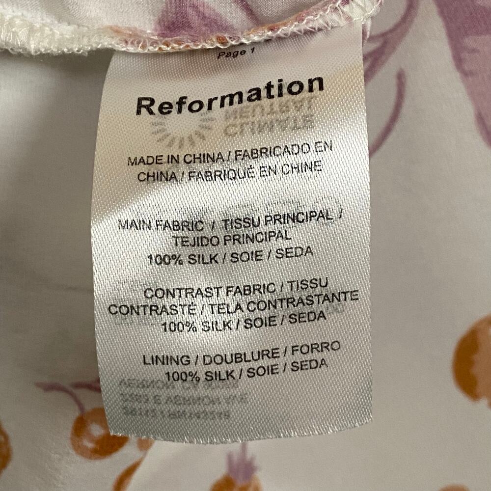 Reformation Jasmin Parfait Cherry 100% Silk Slip Mini Dress Size 0 - Picture 14 of 14